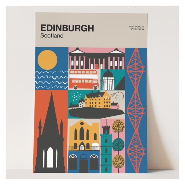 Edinburgh Landmarks Print