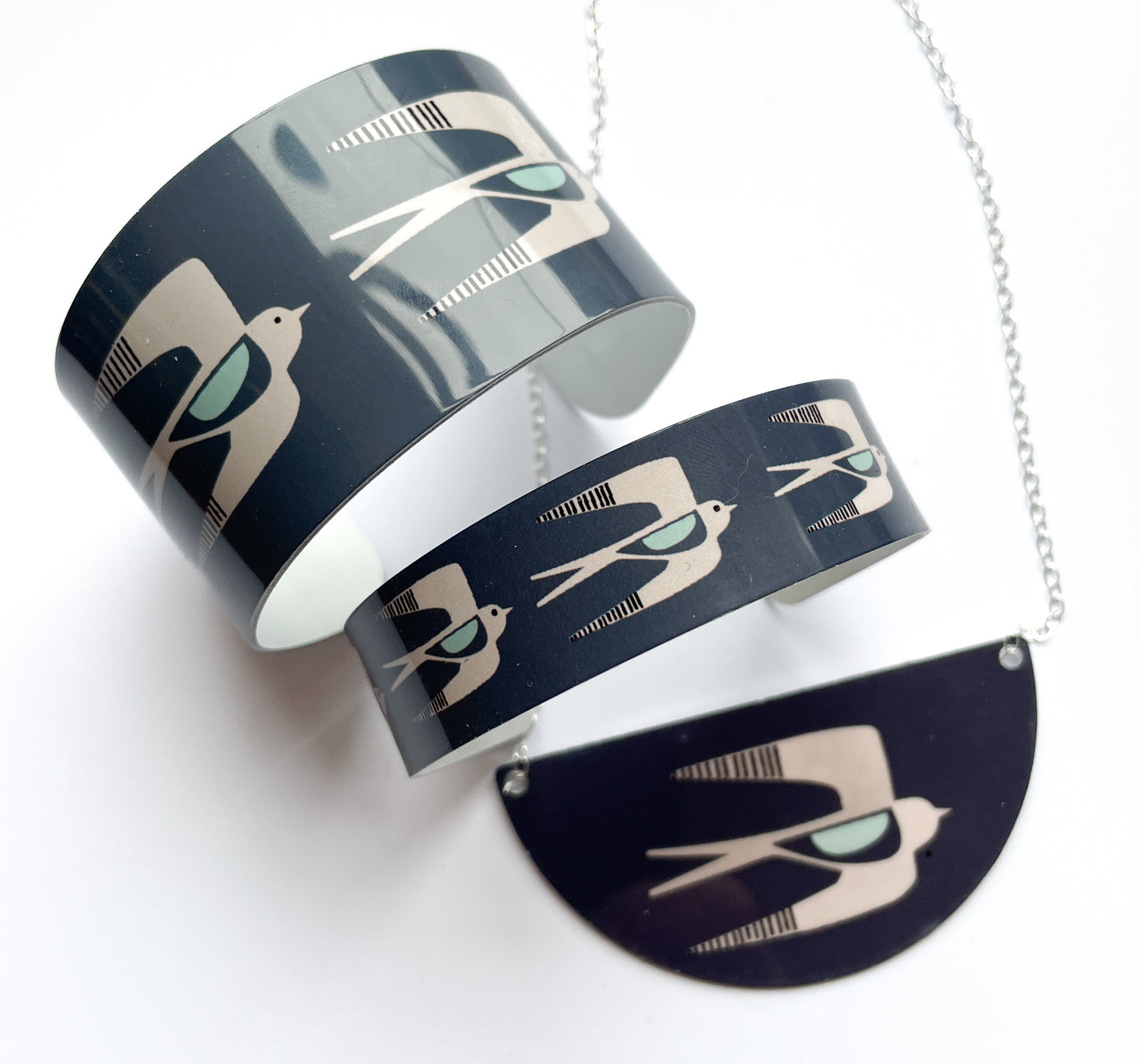 Swallows Wide Cuff - Dark Teal (New)