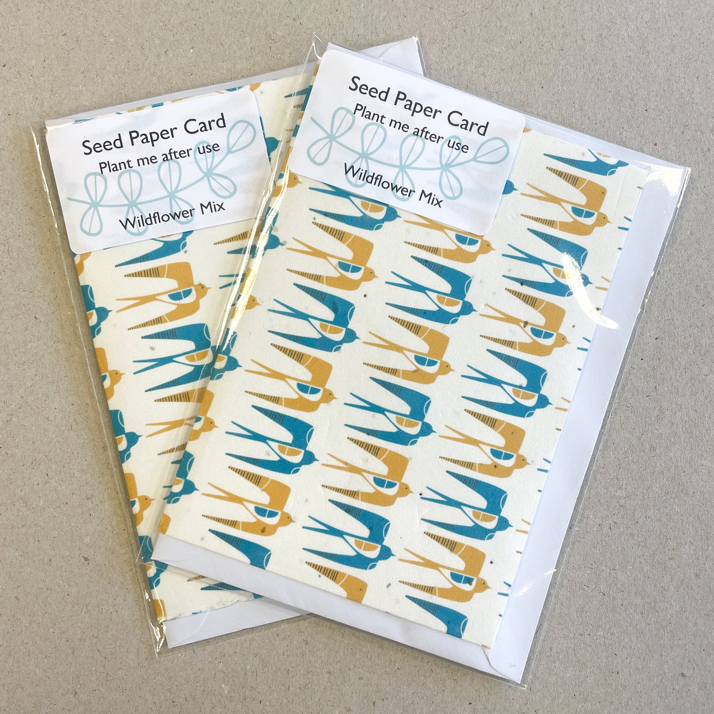 Seed Paper Notecard - Swallow Pattern