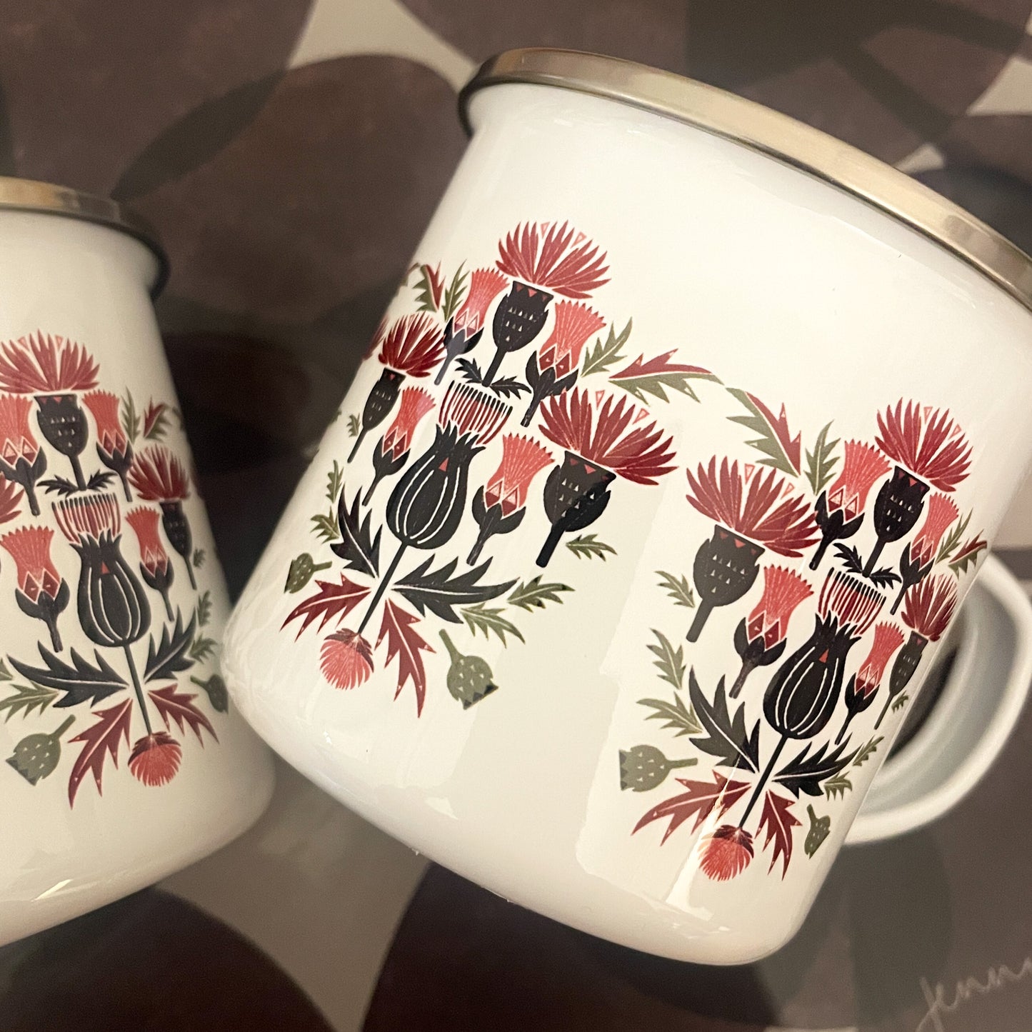 Thistles Enamel Mug