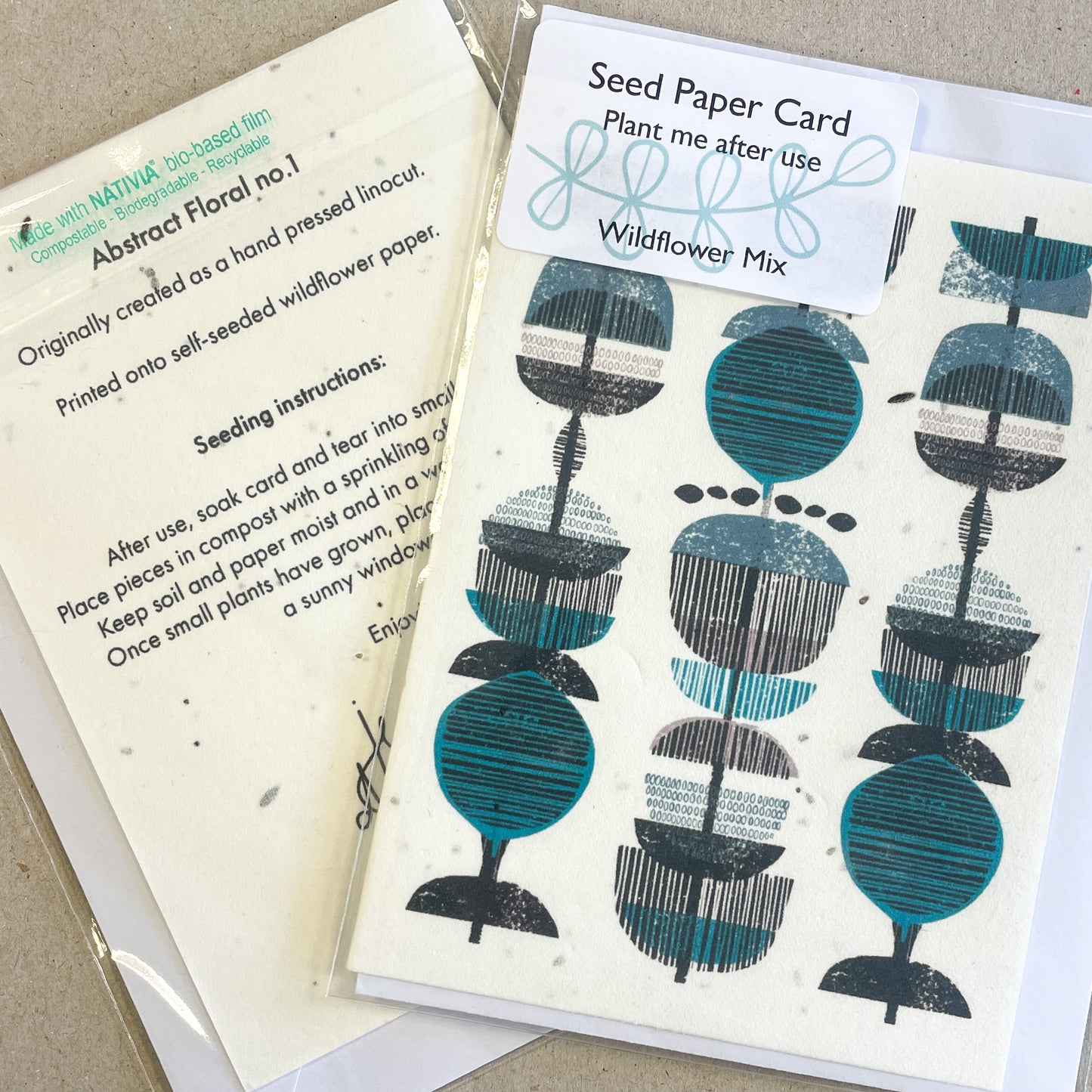 Seed Paper Notecard - Abstract Meadow
