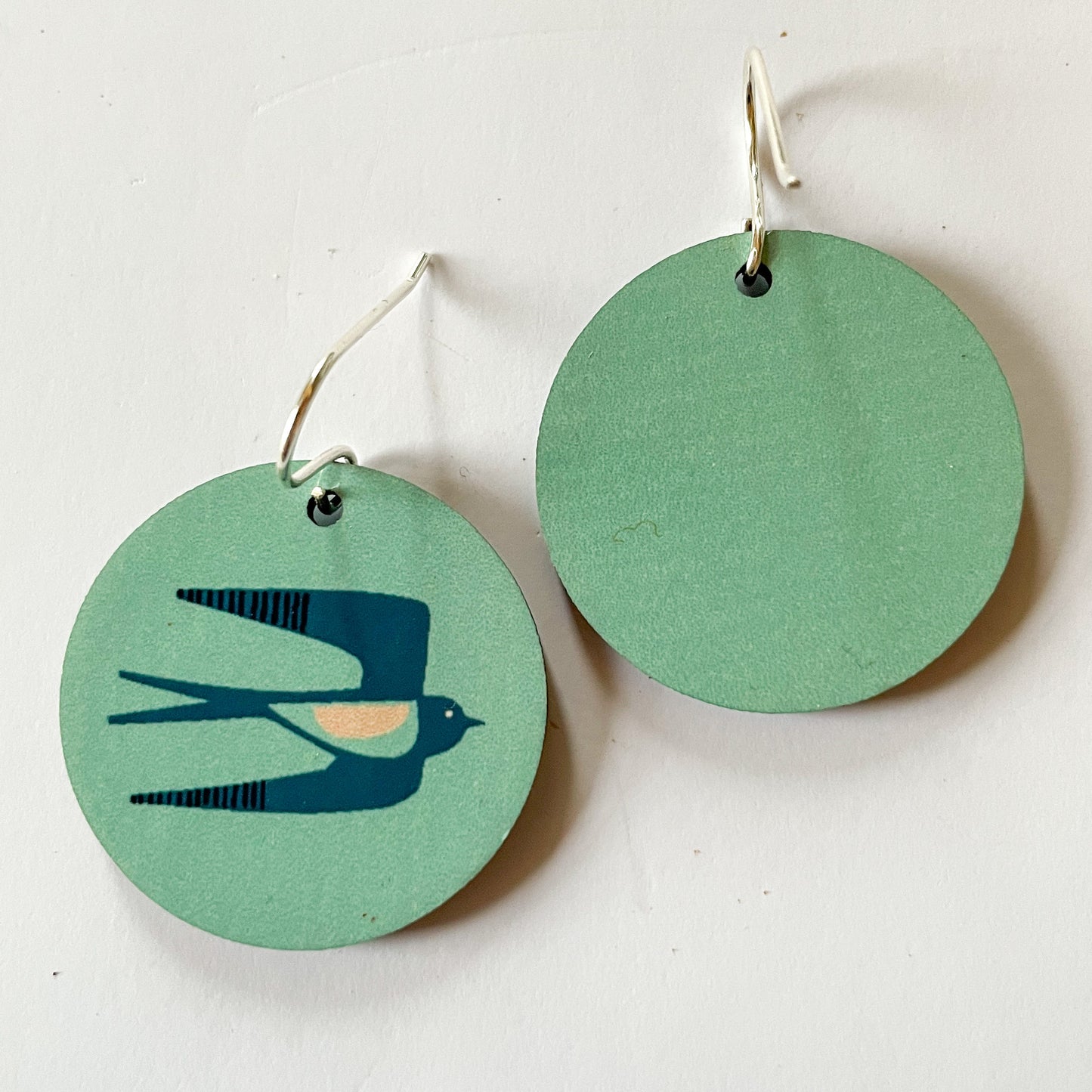 Swallow Earrings - Light Teal