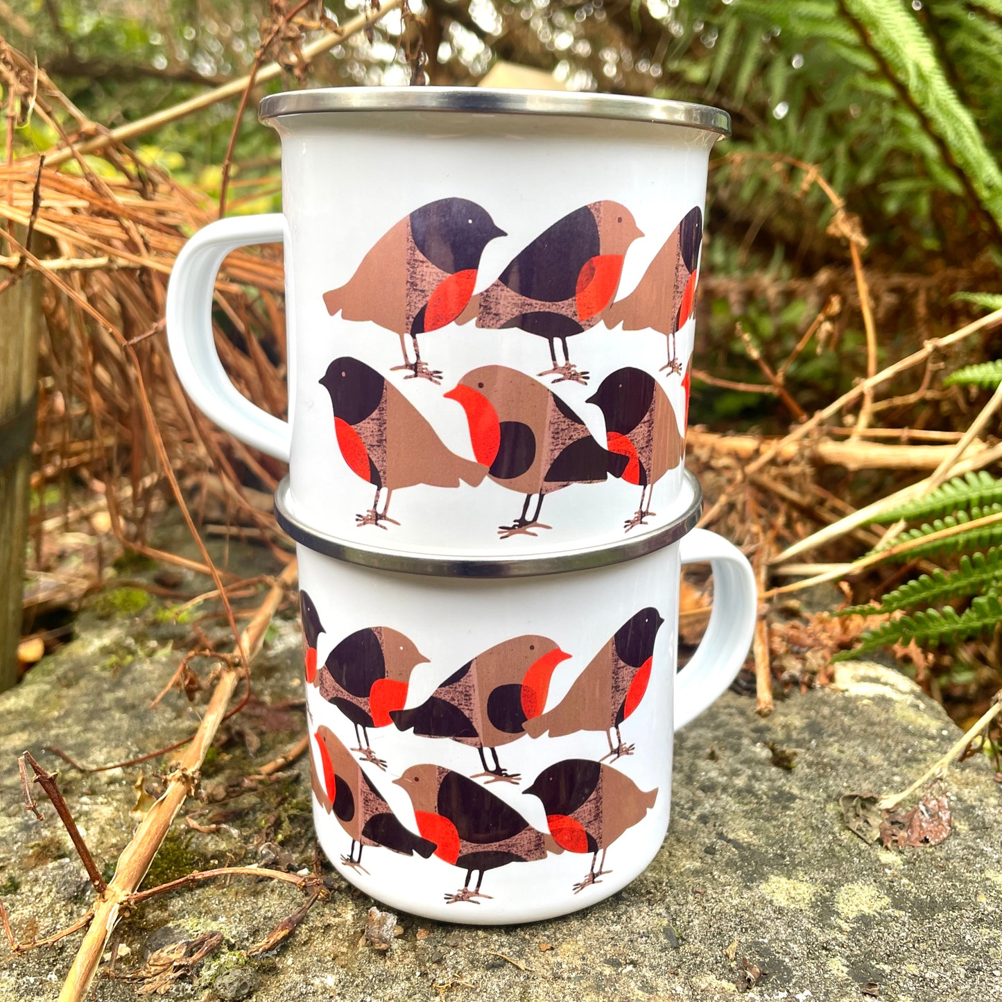 Robins Enamel Mug