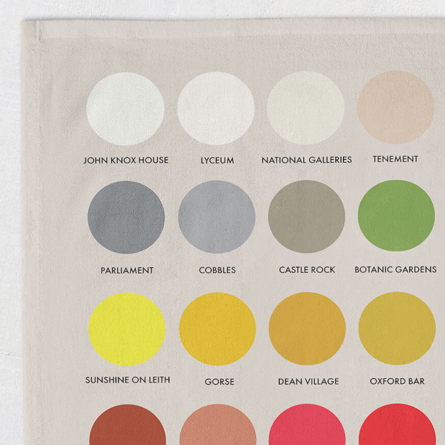 Colours of Edinburgh Tea Towel