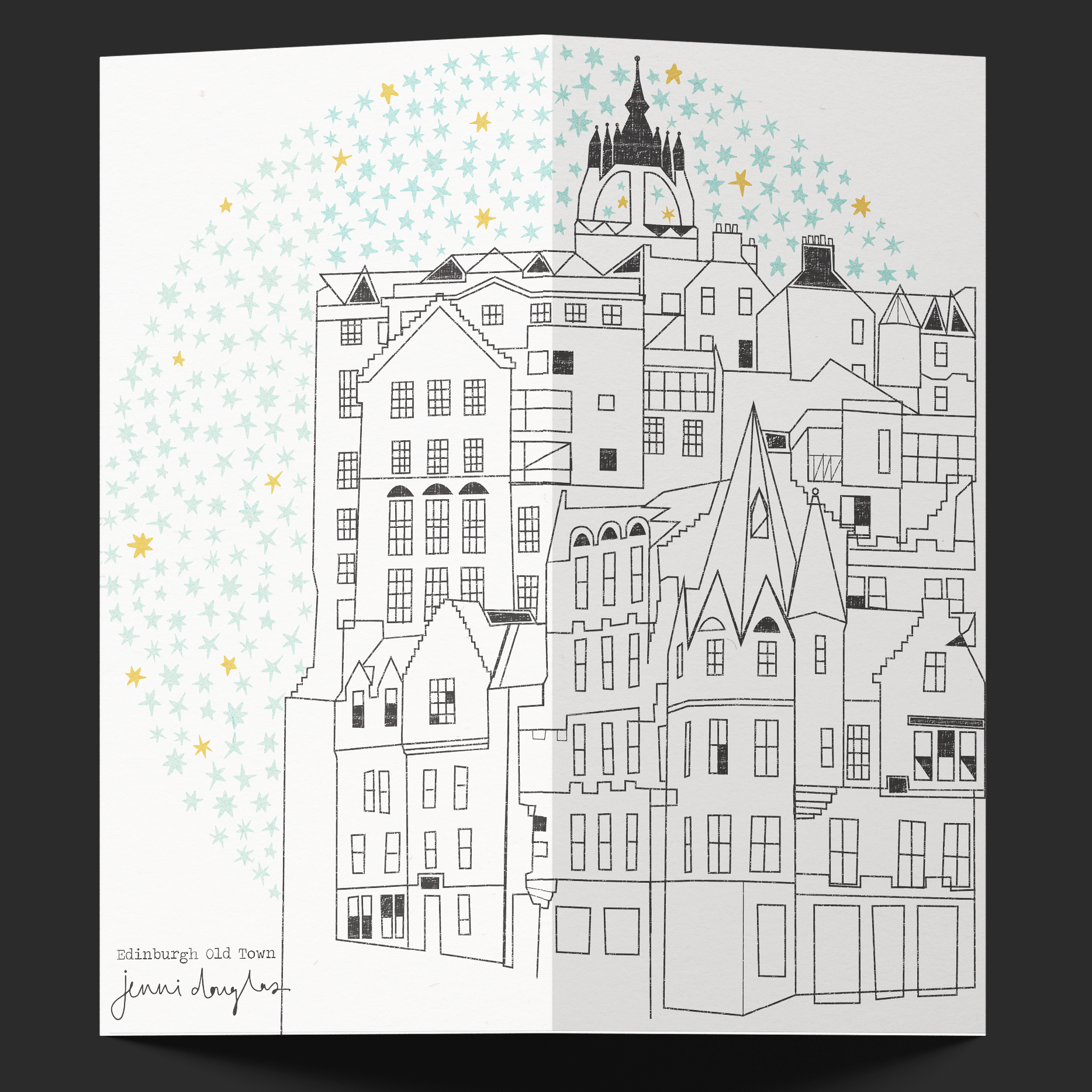Edinburgh Old Town Large Wraparound Card (Snow White) – Jenni