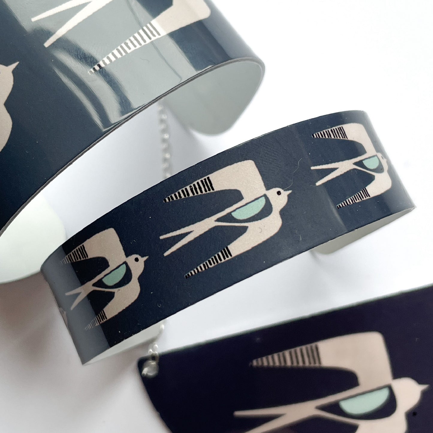 Swallows Narrow Cuff - Dark Teal (New)