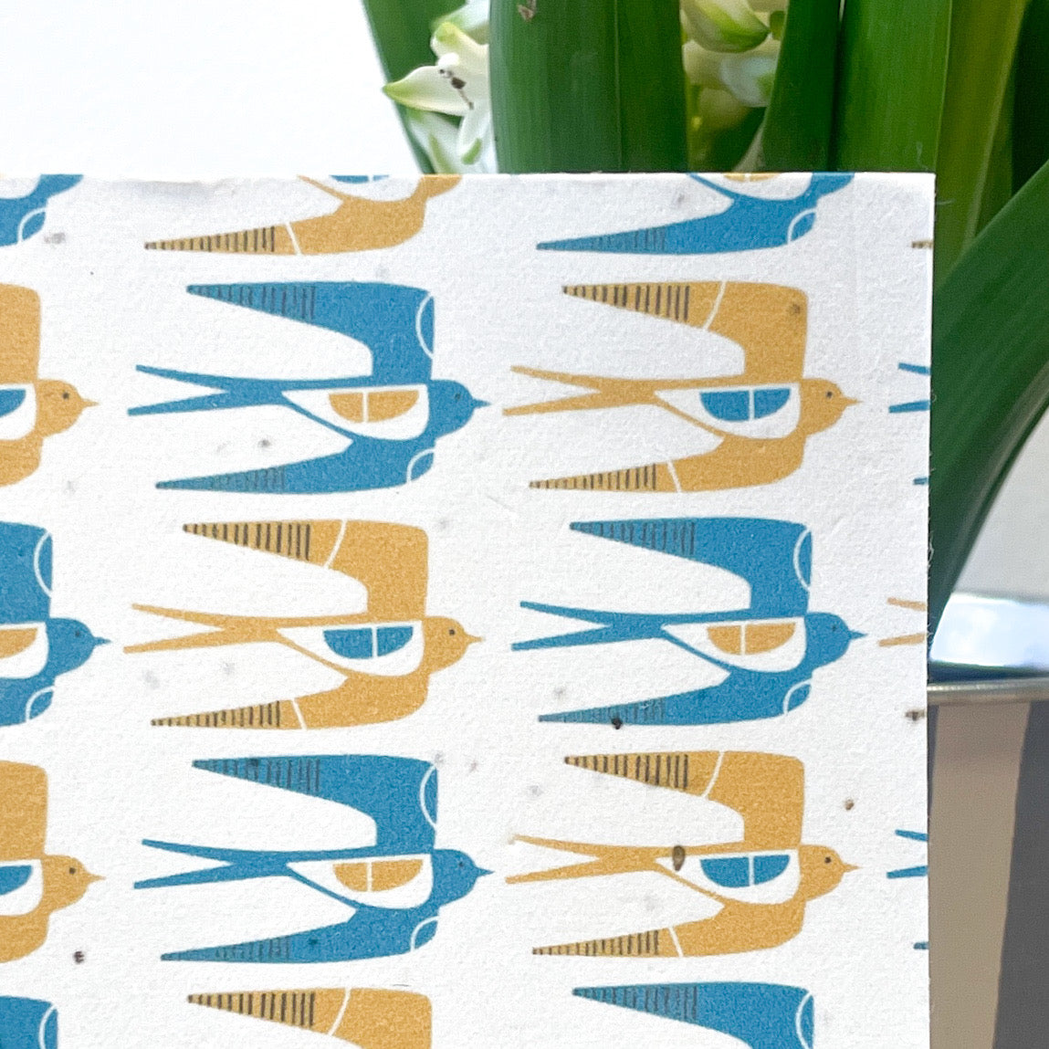 Seed Paper Notecard - Swallow Pattern