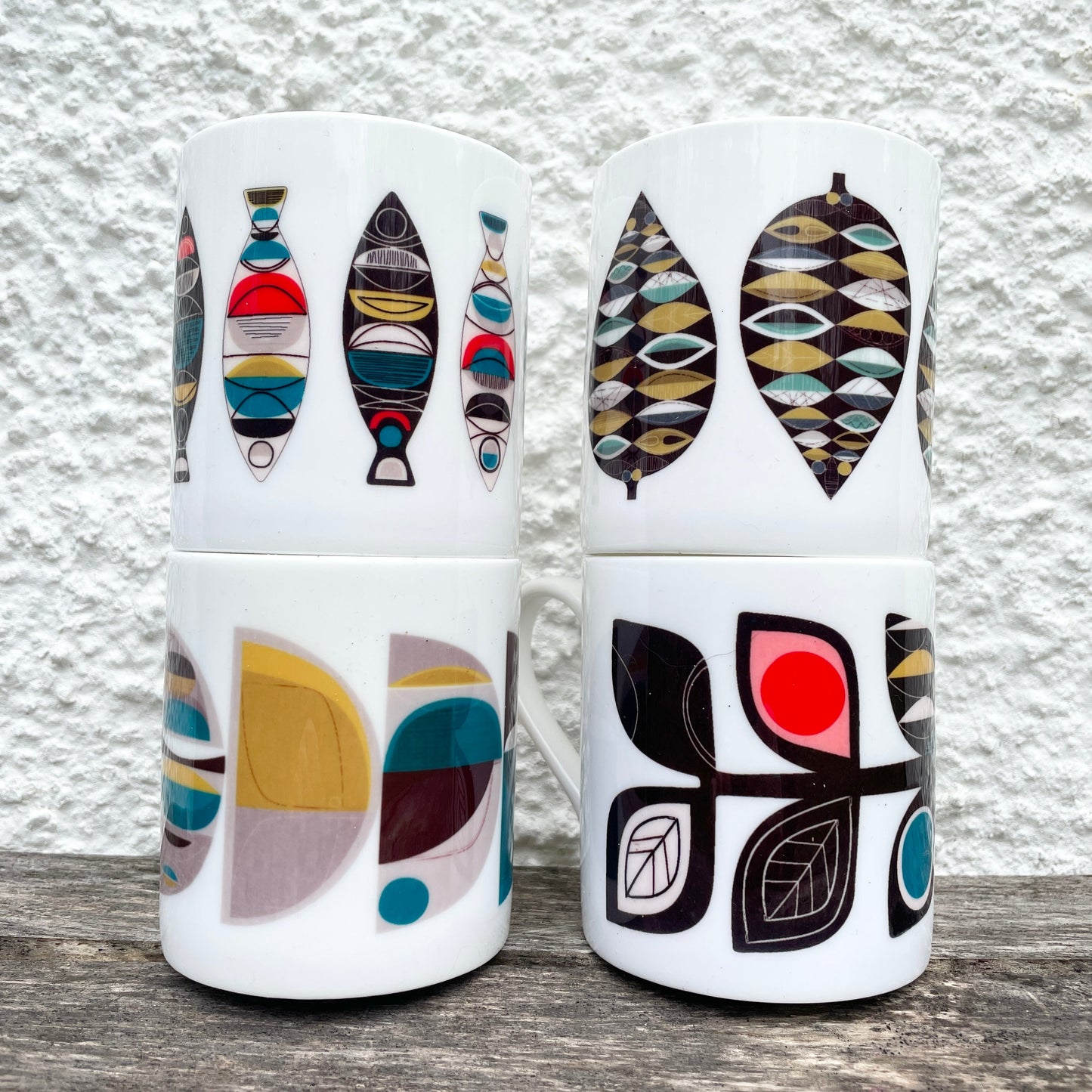 Midcentury Floral Bone China Mug