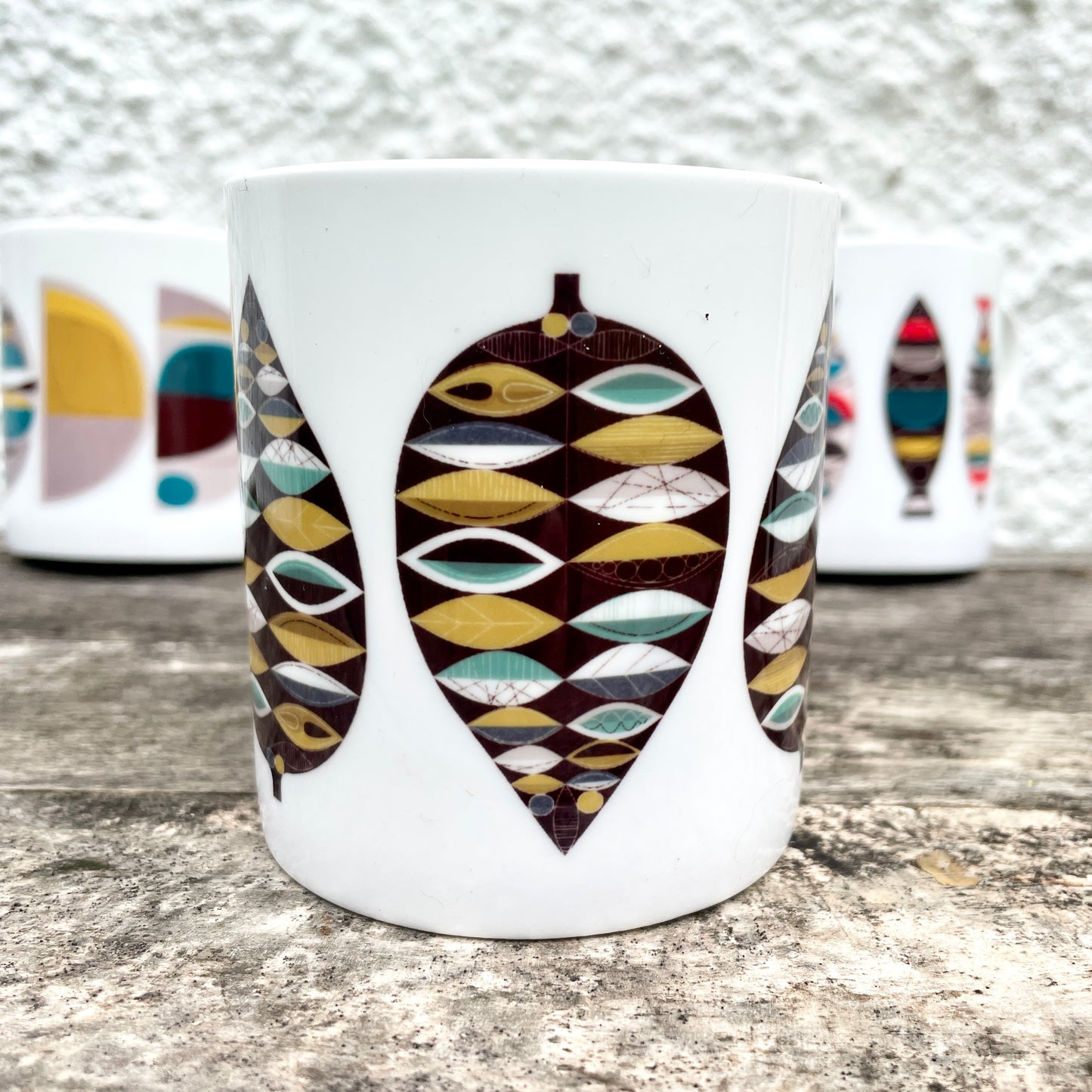 Midcentury Leaf Bone China Mug