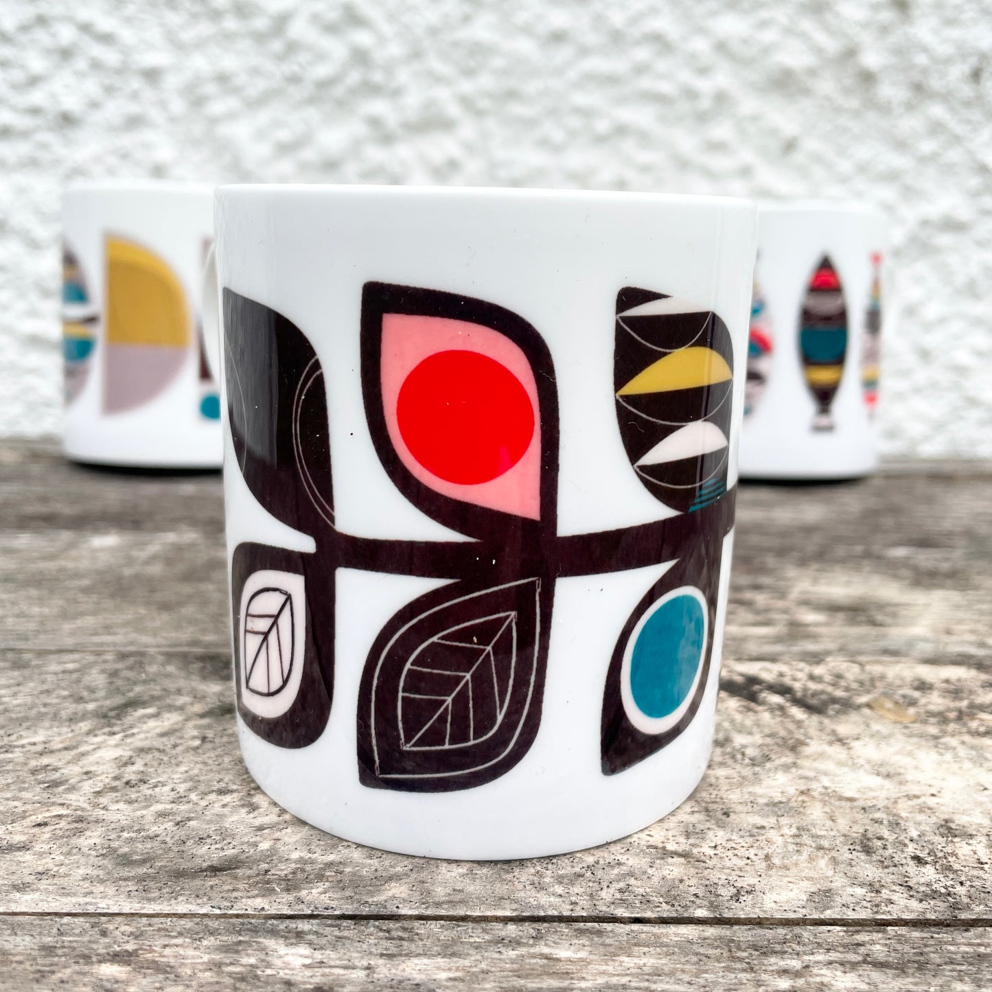 Midcentury Modern Floral China Mug