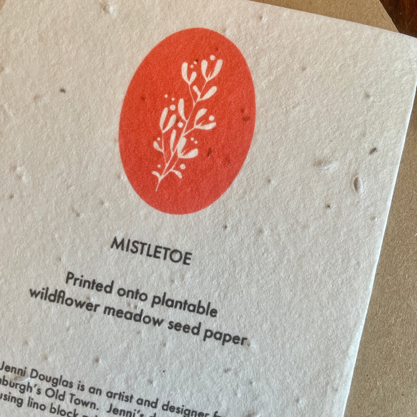 Mistletoe Seed Paper Christmas Card