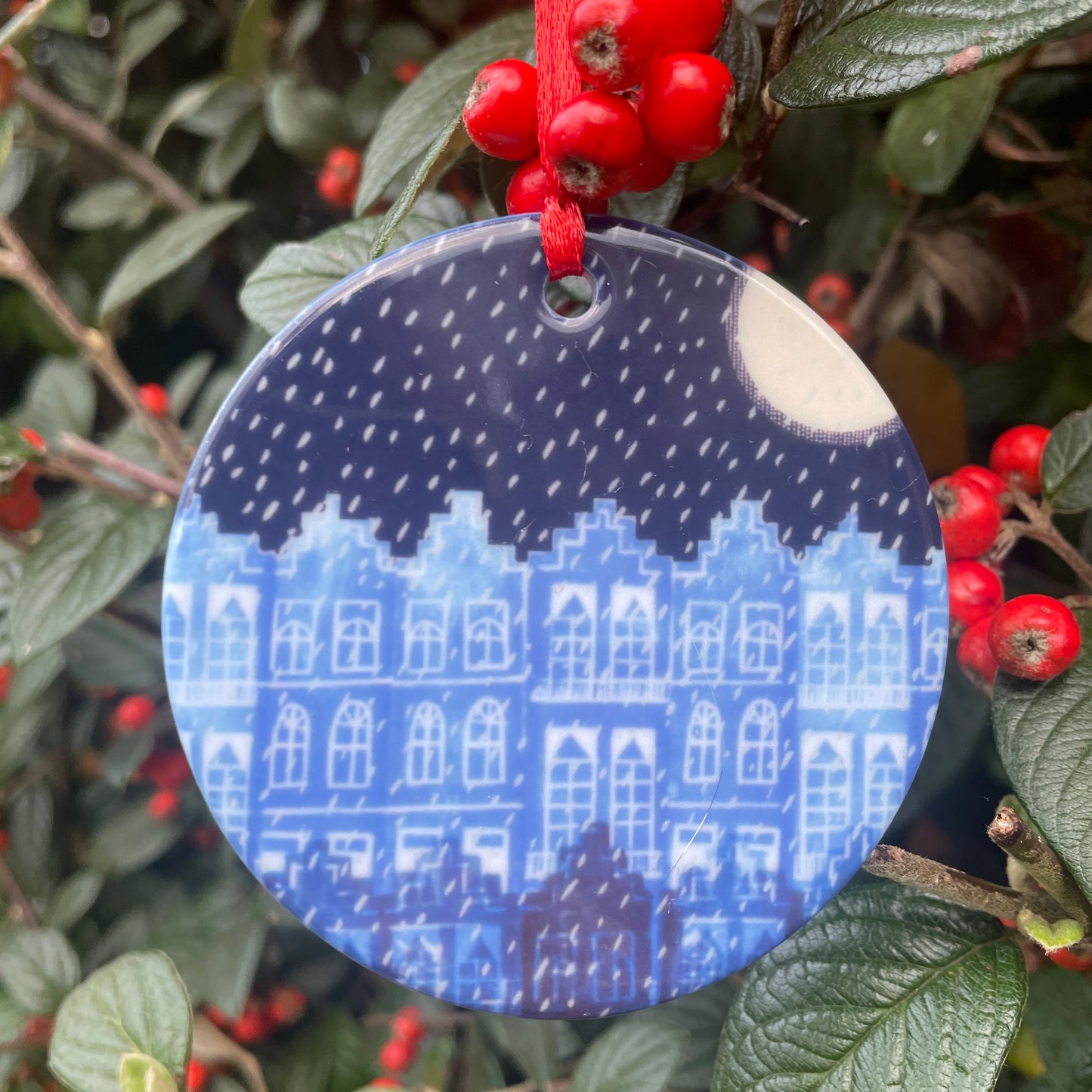 Snowy Edinburgh Christmas Ornament