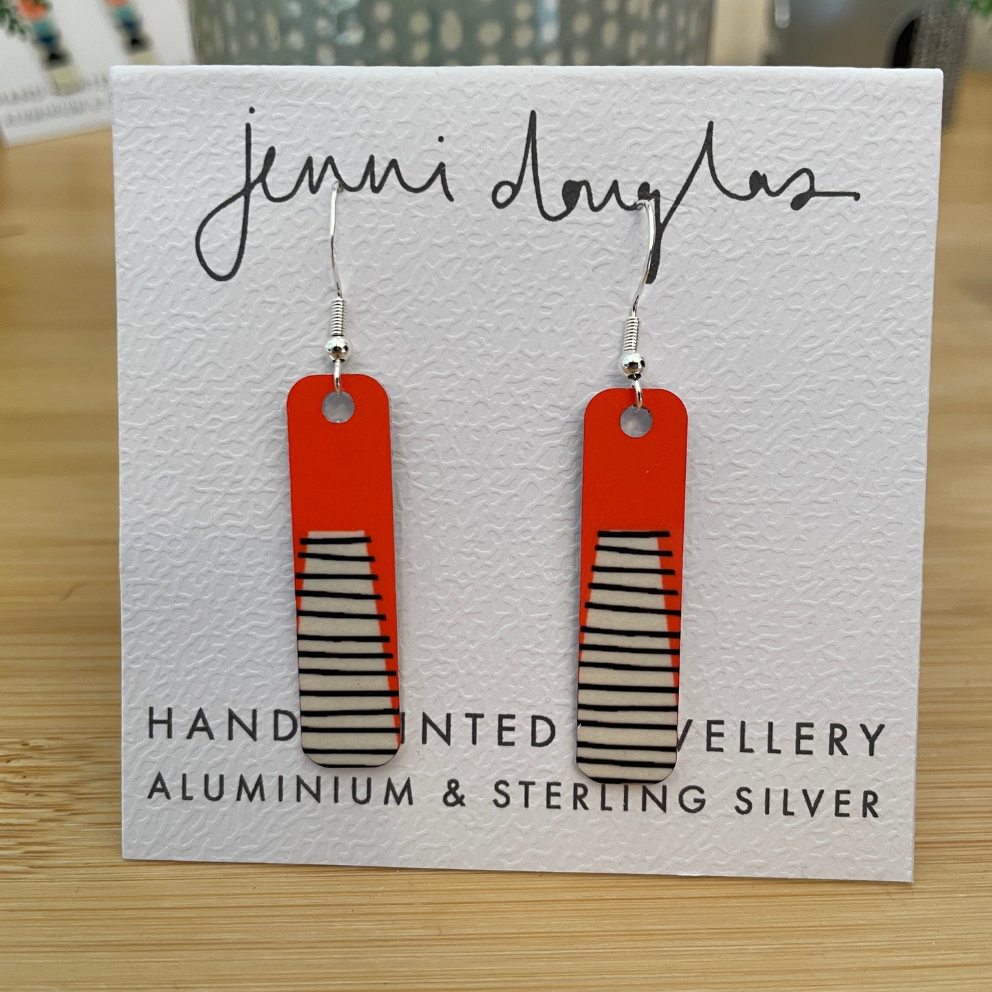 Linear Earrings (Poppy Red) - NEW