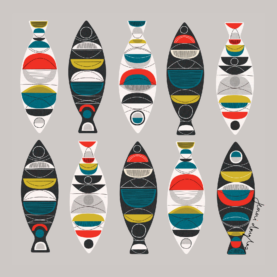 Midcentury Fish Lampshade