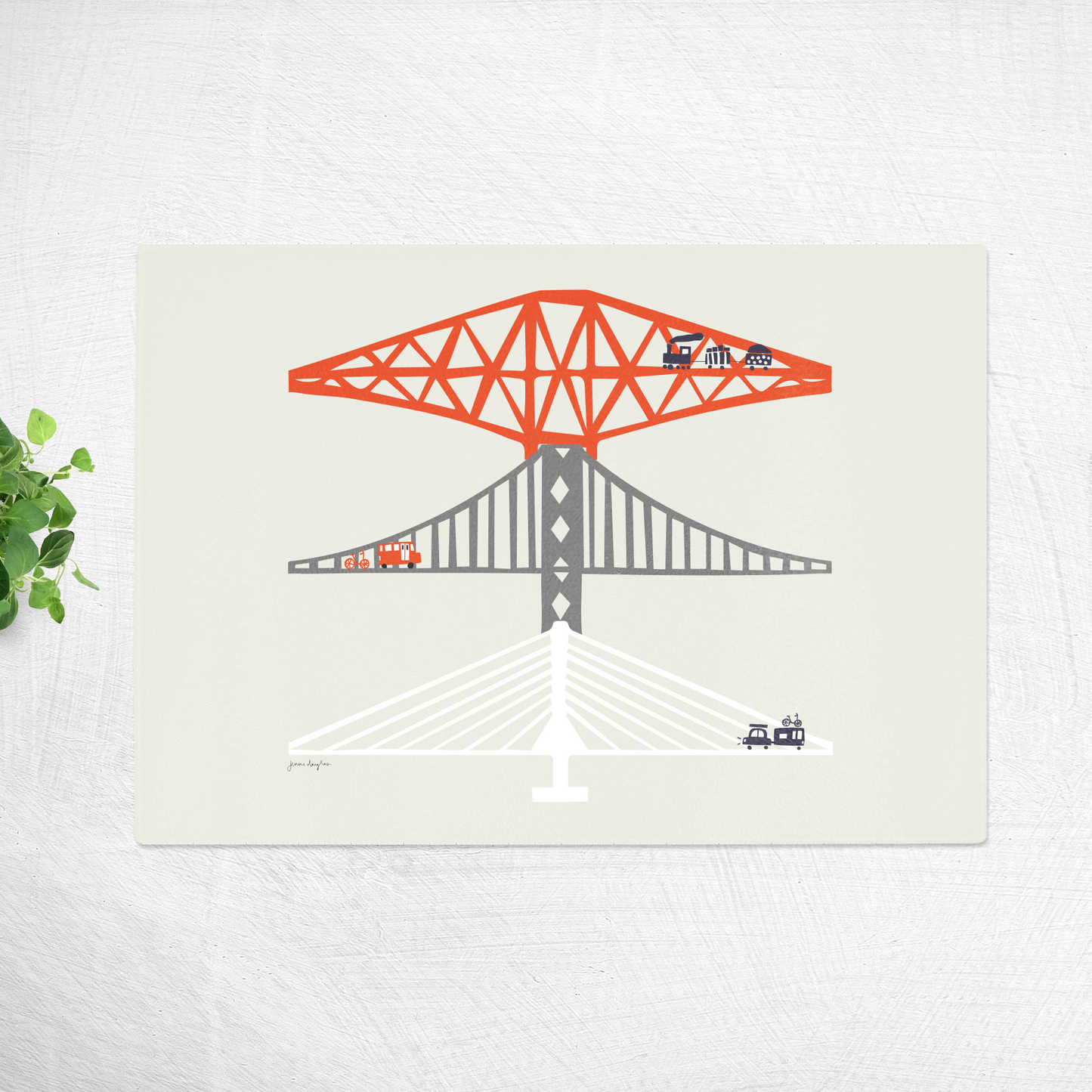 Forth Bridges Large Glass Worktop Saver