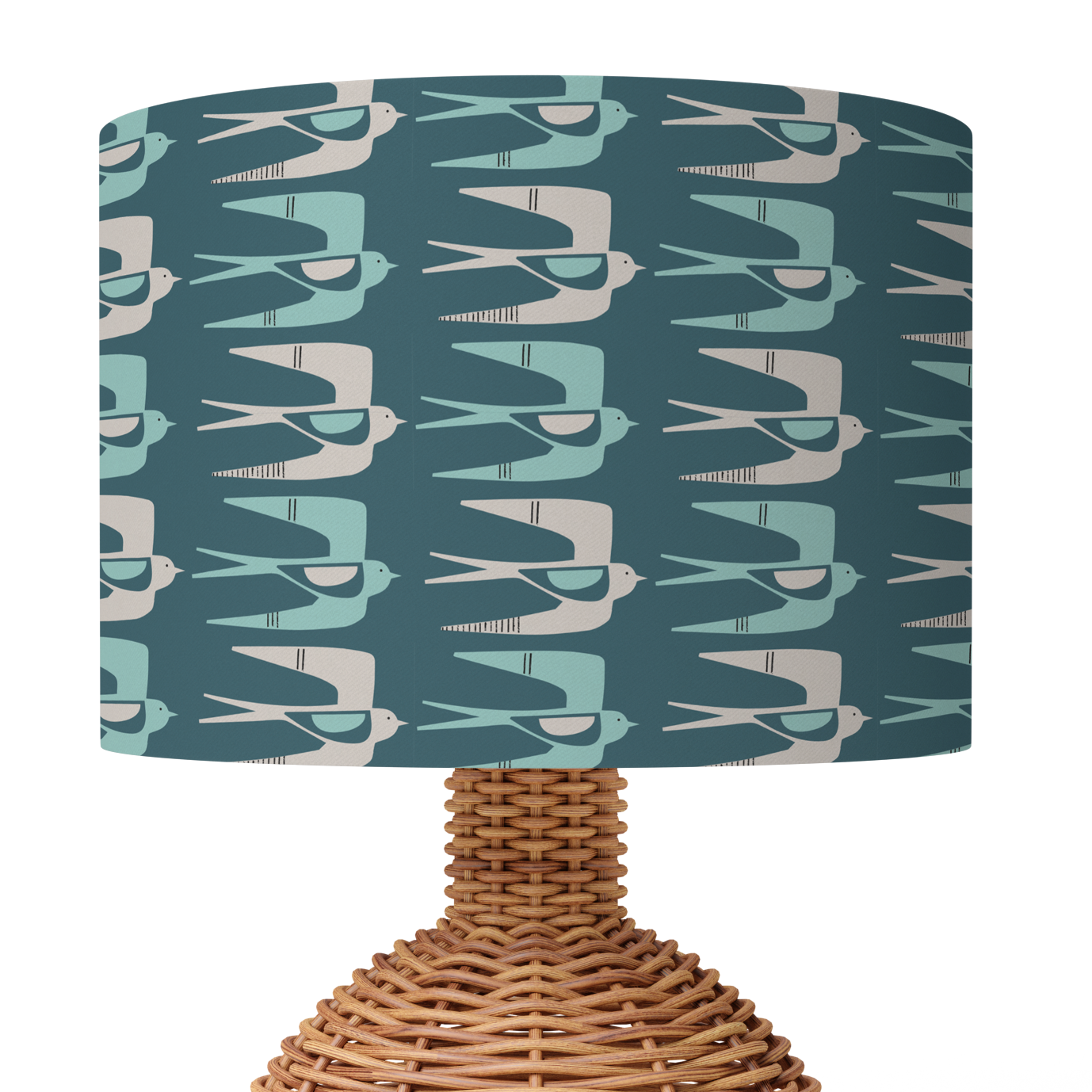 Swallows Lampshade - Dark Teal (Ceiling/Pendant or Table)