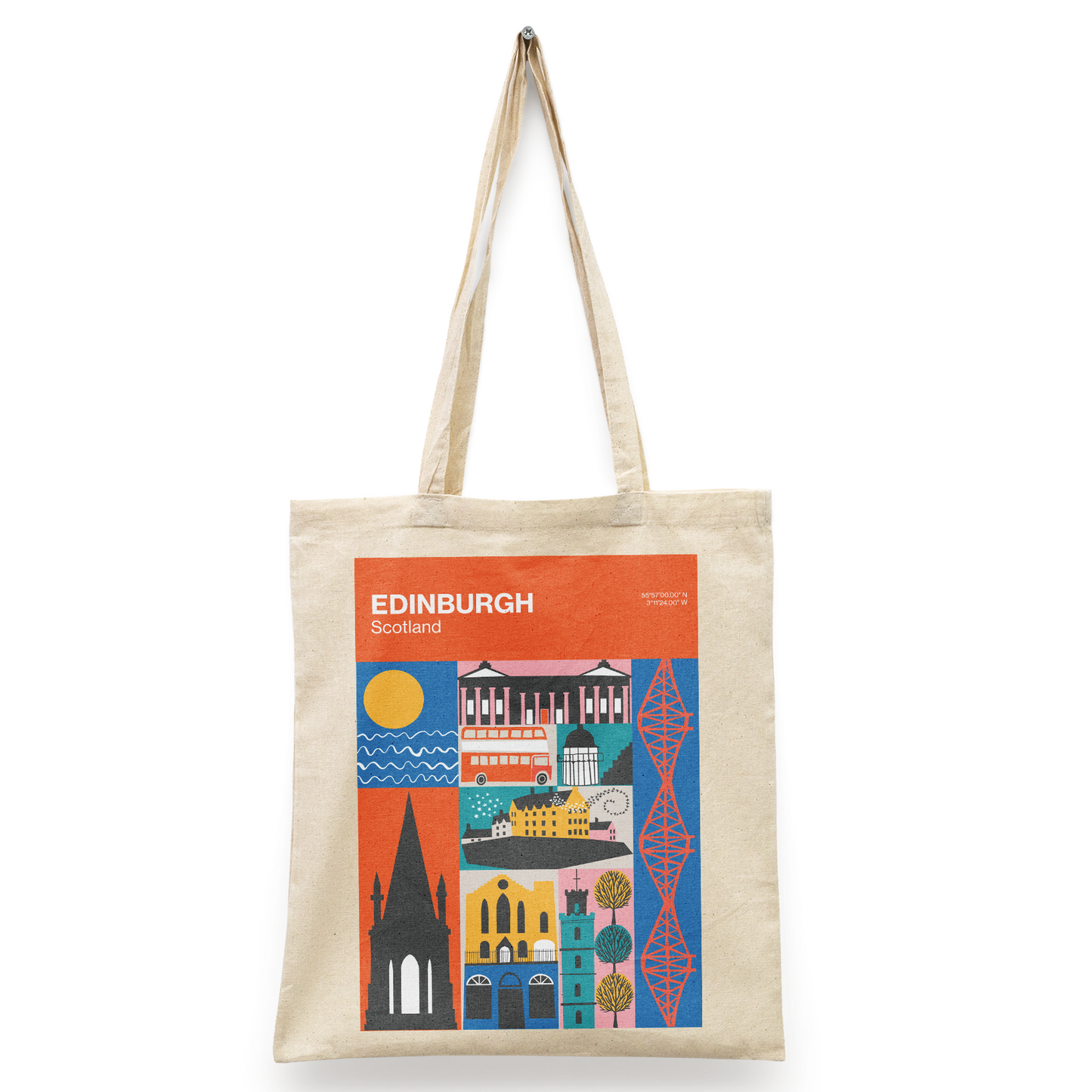 Edinburgh Landmarks Rainproof Tote Bag