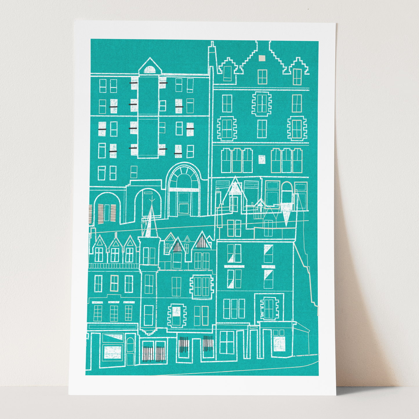 Edinburgh High Street Art Print (Teal)