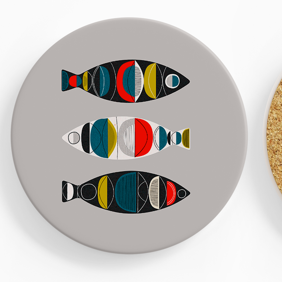 Midcentury Fish Ceramic Coaster