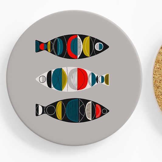 Midcentury Fish Ceramic Coaster