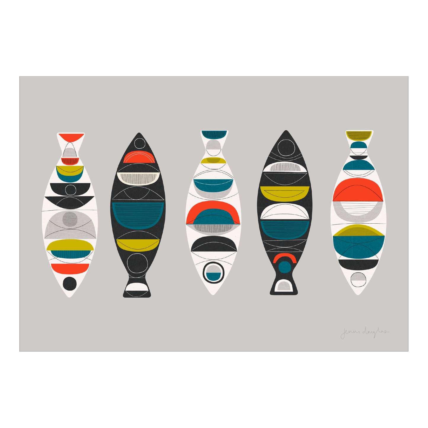 Midcentury Fish Art Print