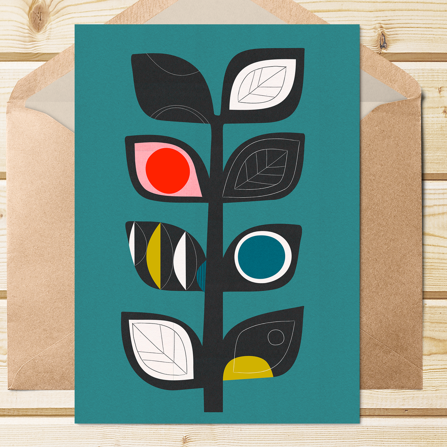 Midcentury Floral Card