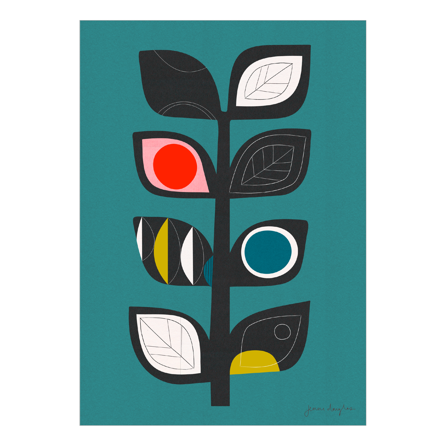 Midcentury Floral Art Print