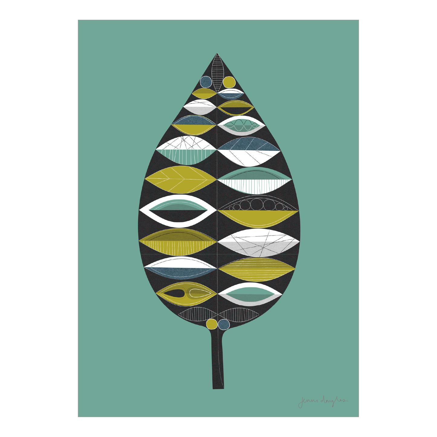 Midcentury Leaf Art Print