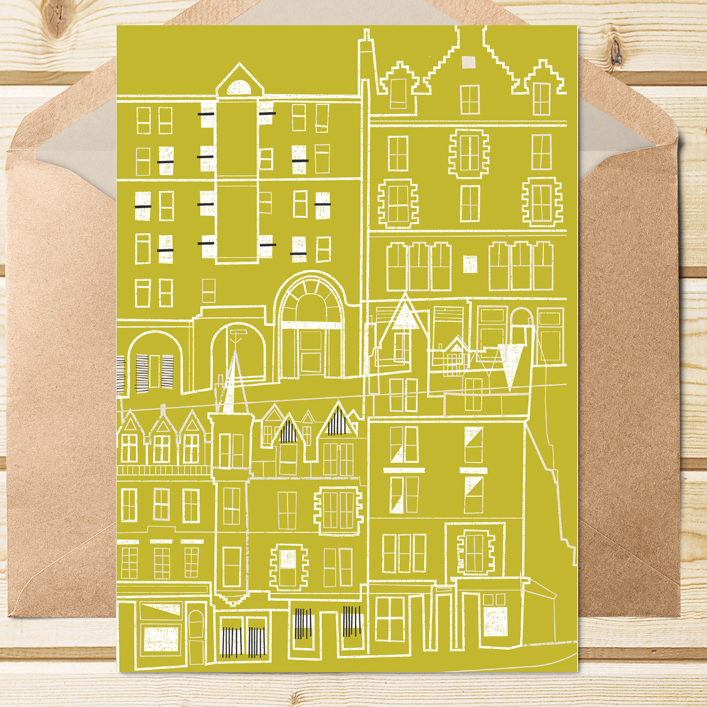 Edinburgh High Street Card with Bookmark Back