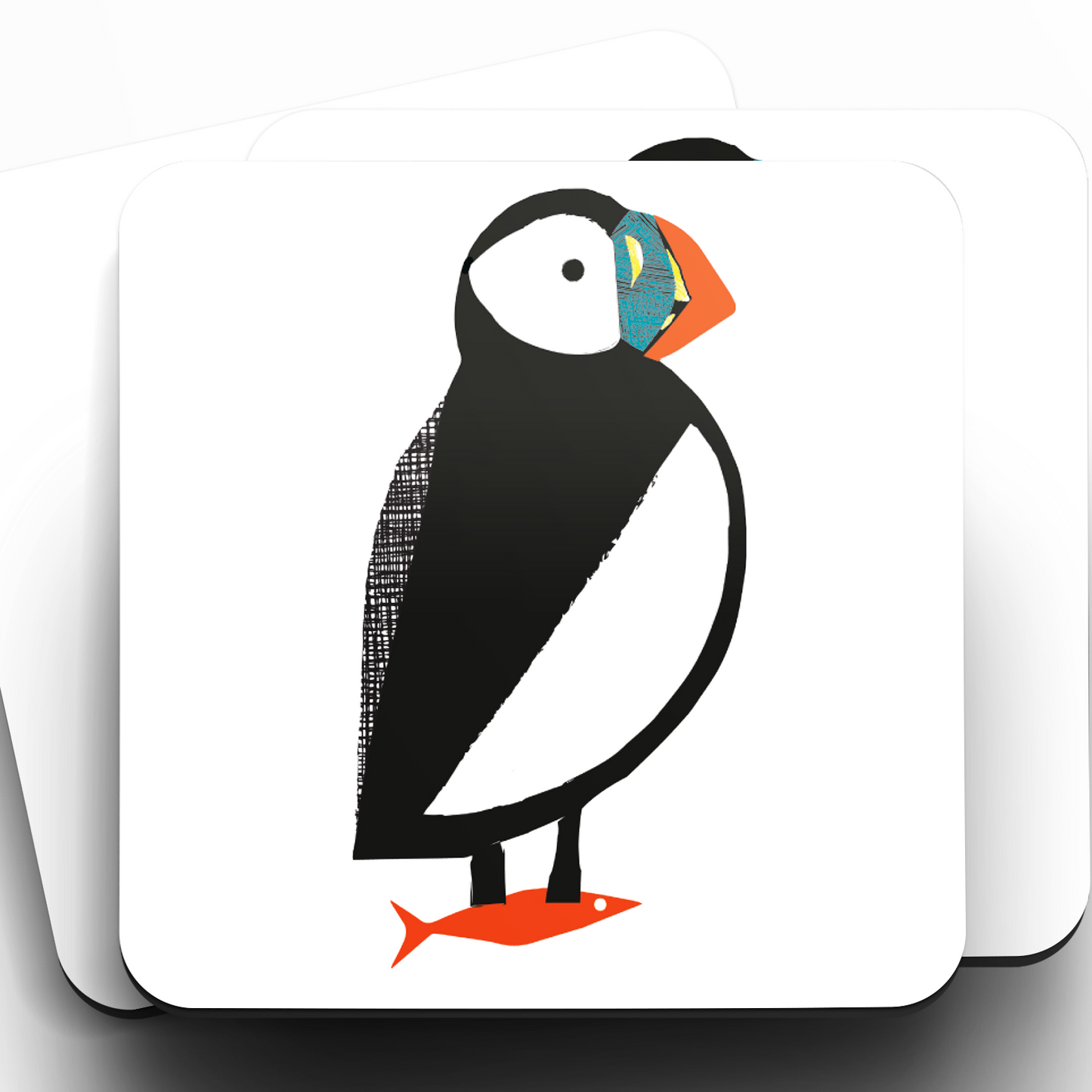 Puffin & Fish Coaster