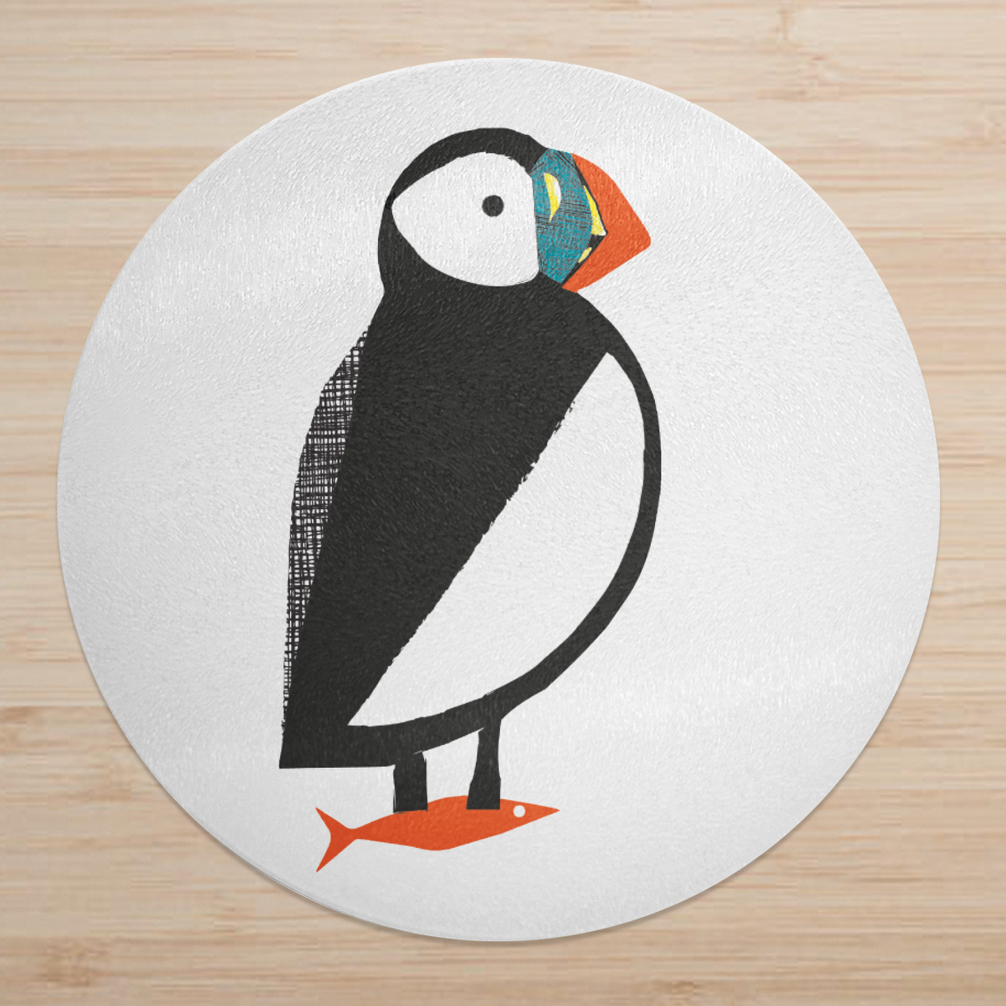 Puffin & Fish Glass Pot Stand