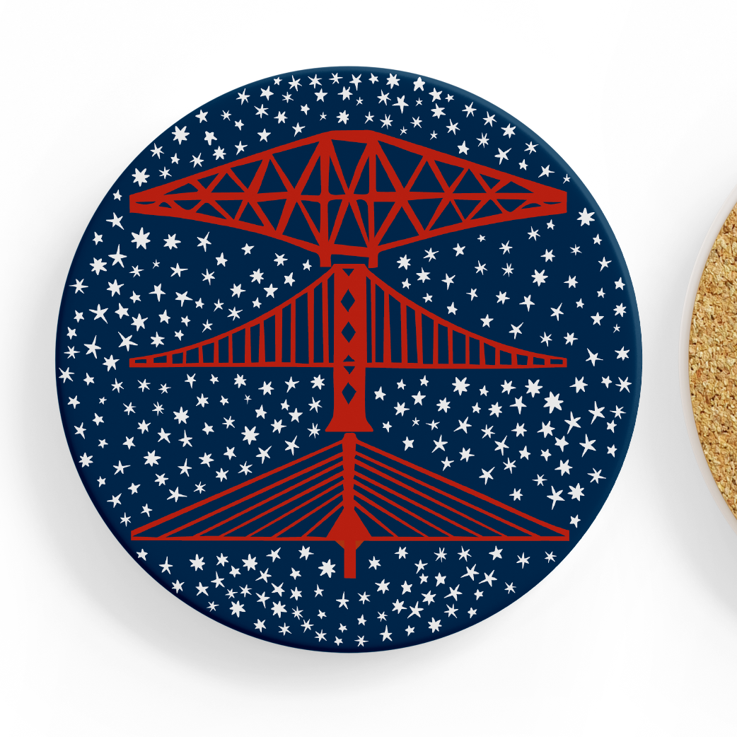 Starry Forth Bridges Ceramic Coaster