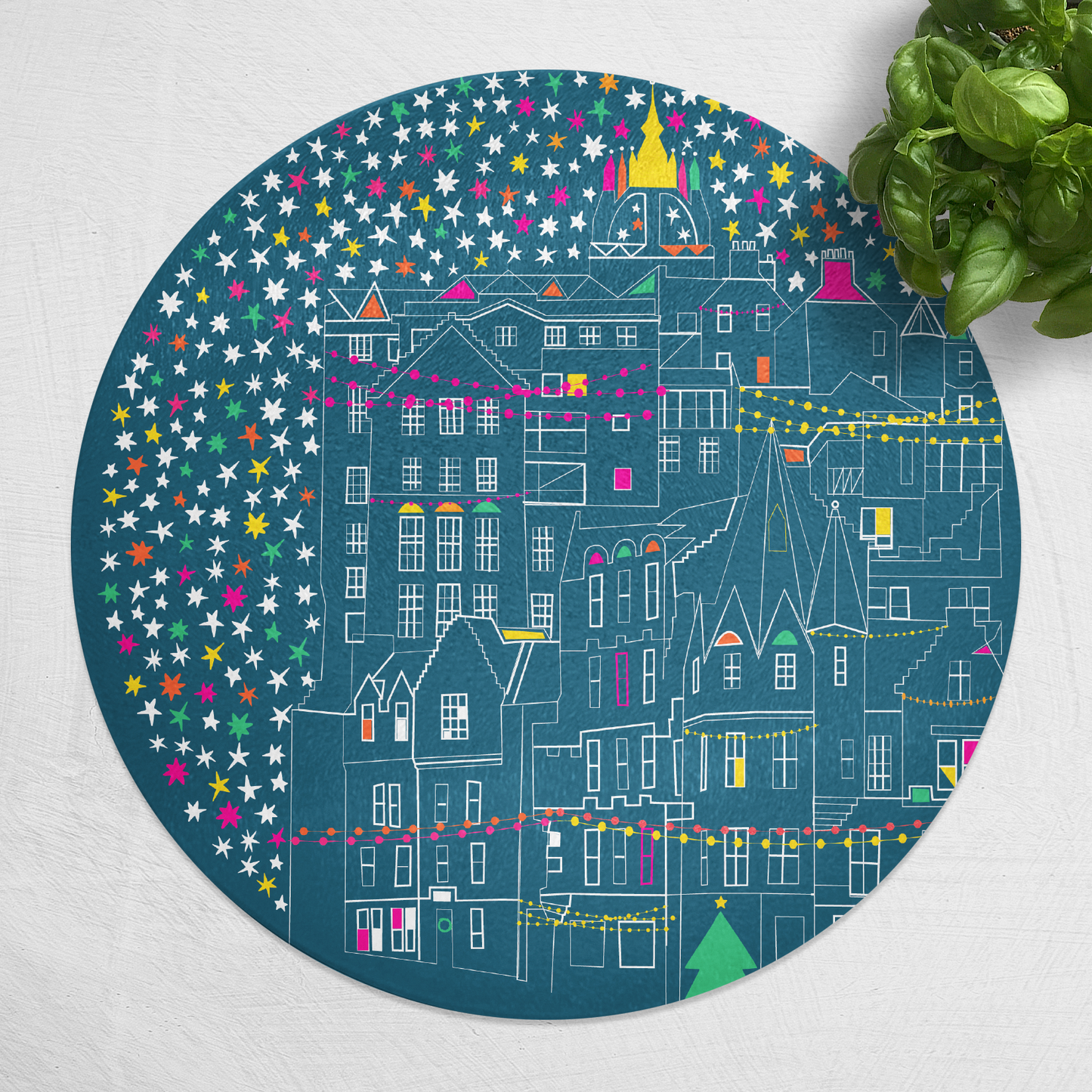Starry Edinburgh Glass Pot Stand