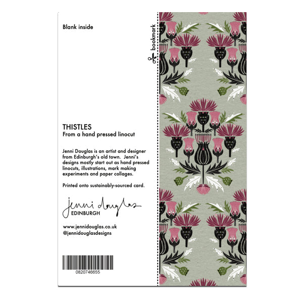 Thistles Card with Bookmark Back
