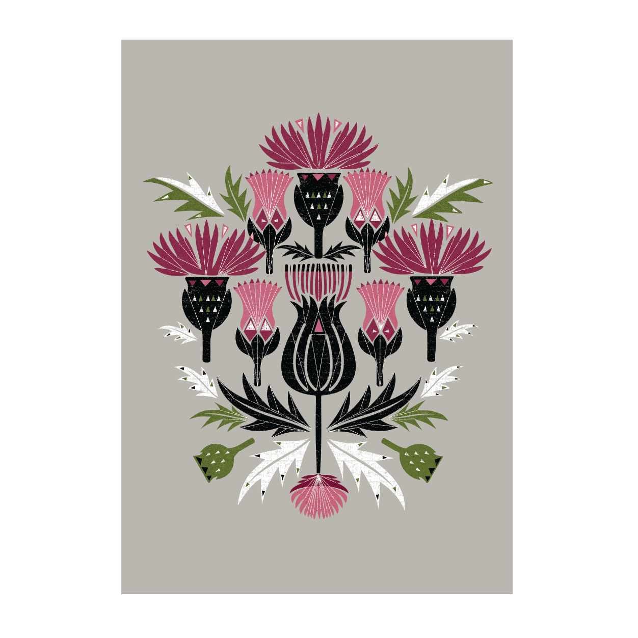 Thistles Card with Bookmark Back