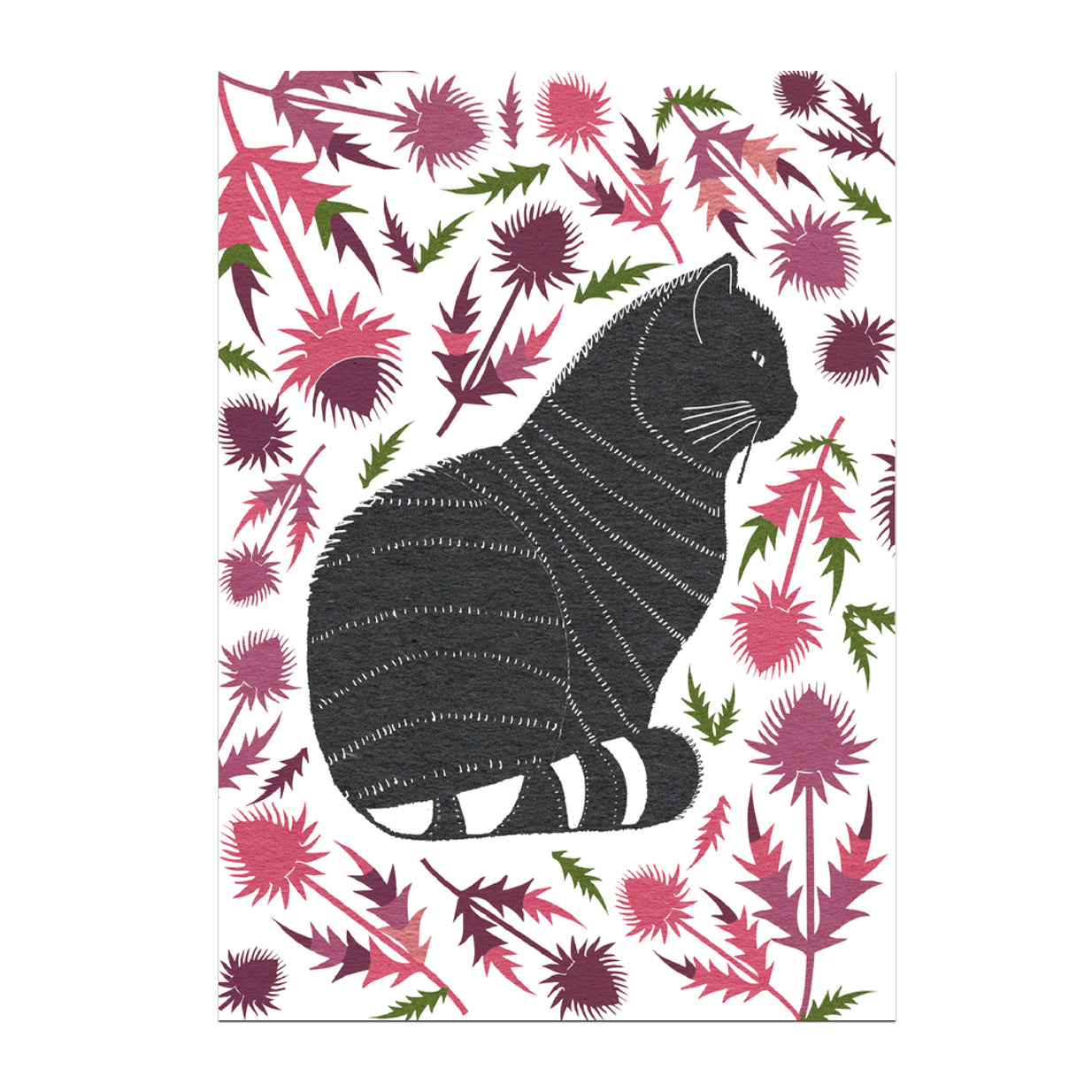 Scottish Wildcat in the Thistles Card