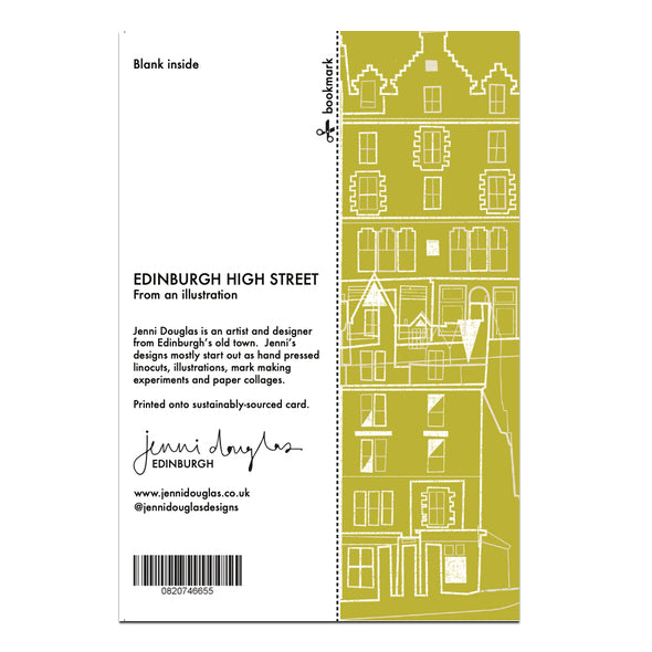 Edinburgh High Street Card with Bookmark Back