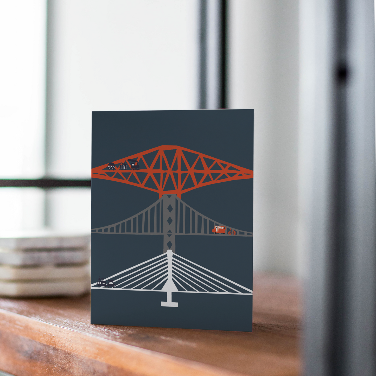 The Forth Bridges Card (Blue)