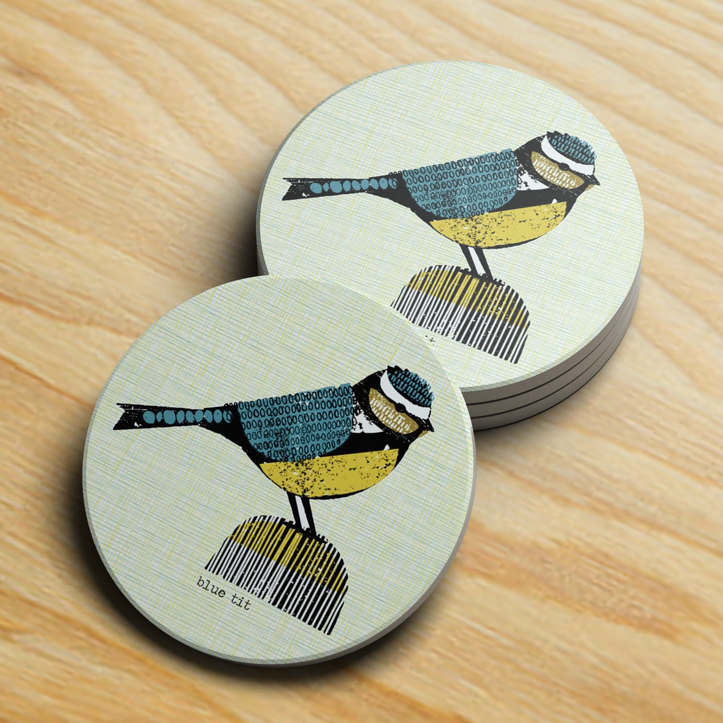 Blue Tit Ceramic Coaster