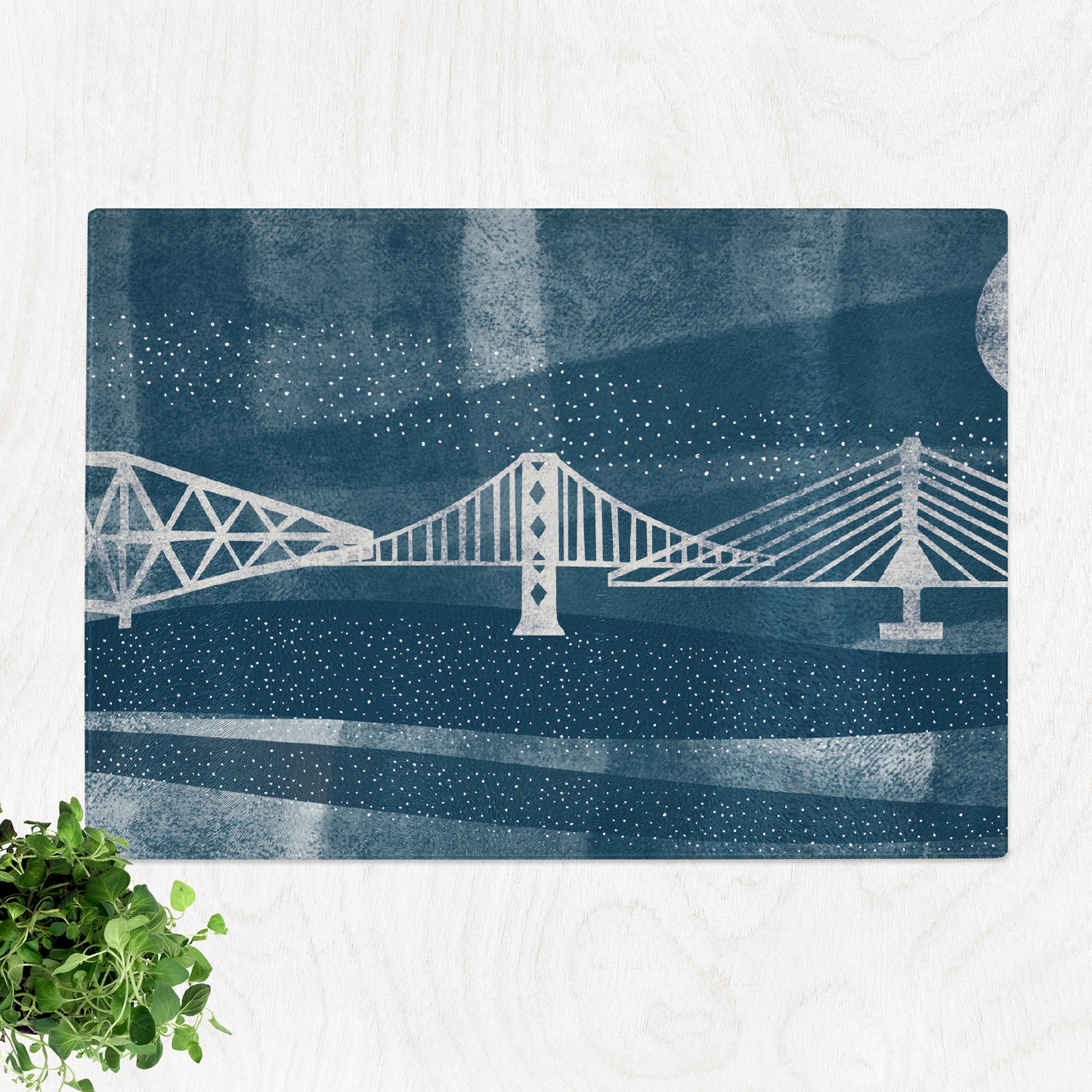 Forth Bridges in Winter Large Worktop Saver