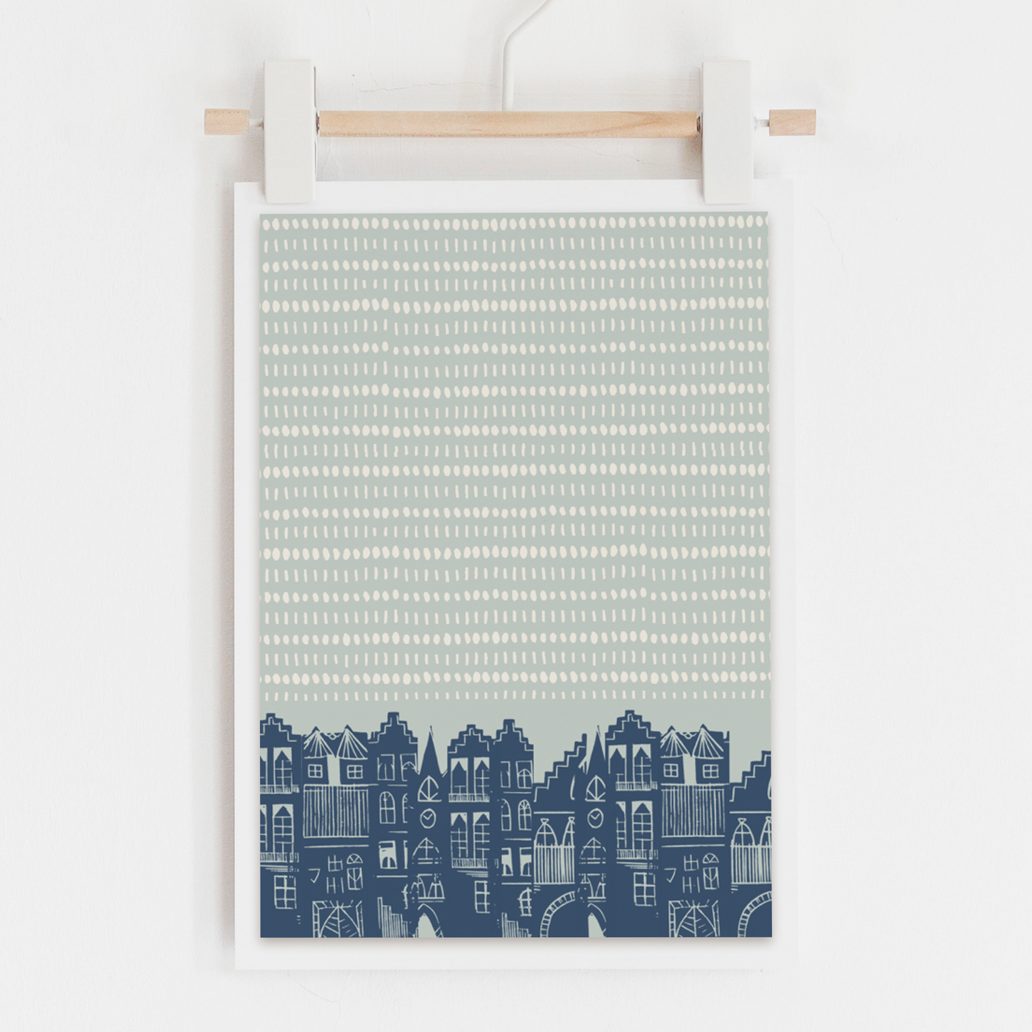 An Edinburgh Day Art Print (Duck Egg Blue)
