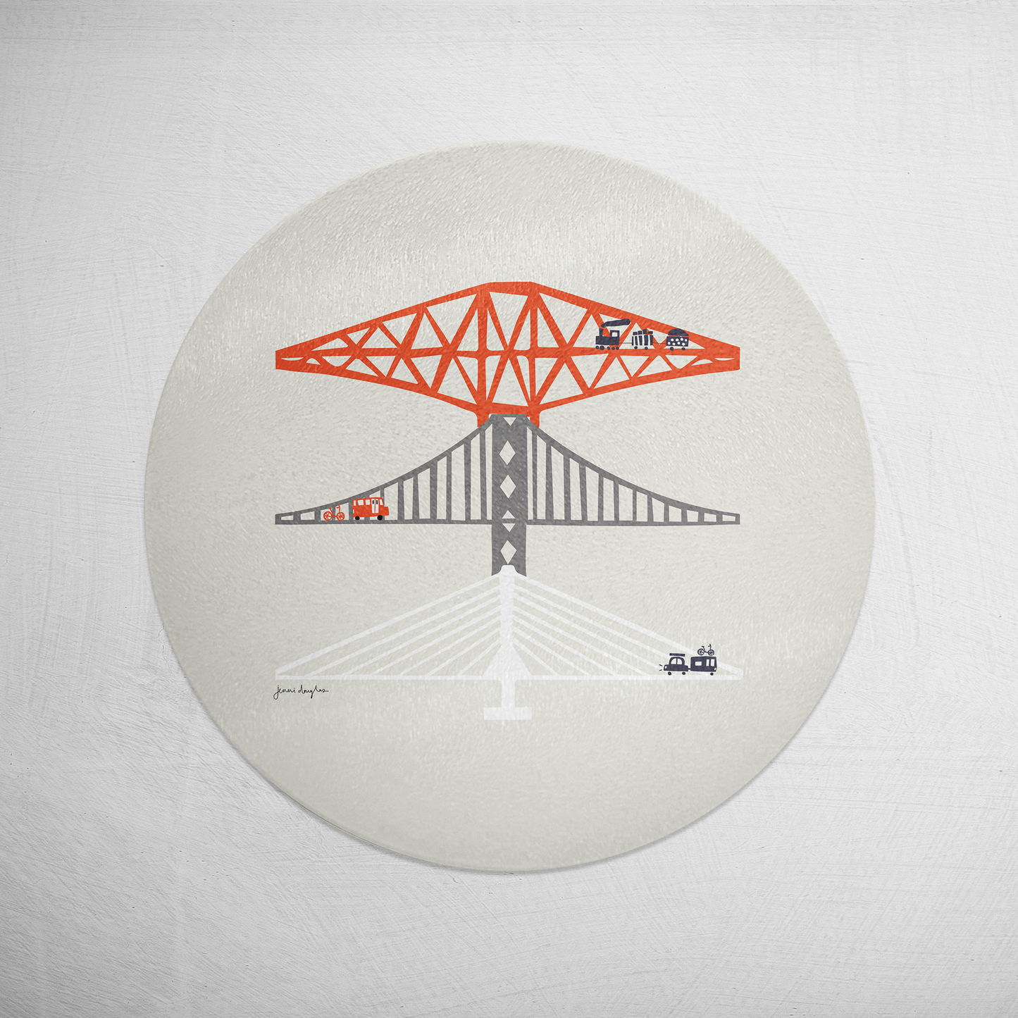 Forth Bridges Glass Pot Stand