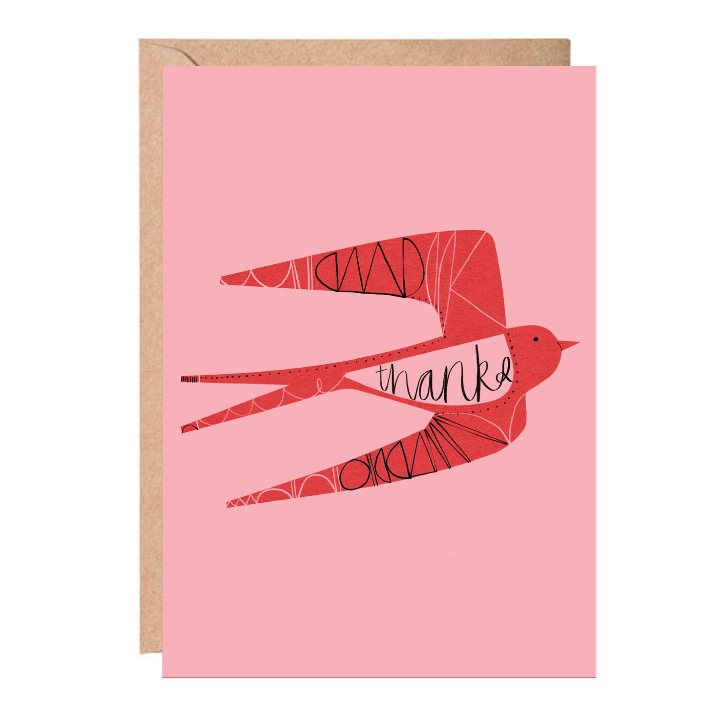 Flying Swallow Thank You Card