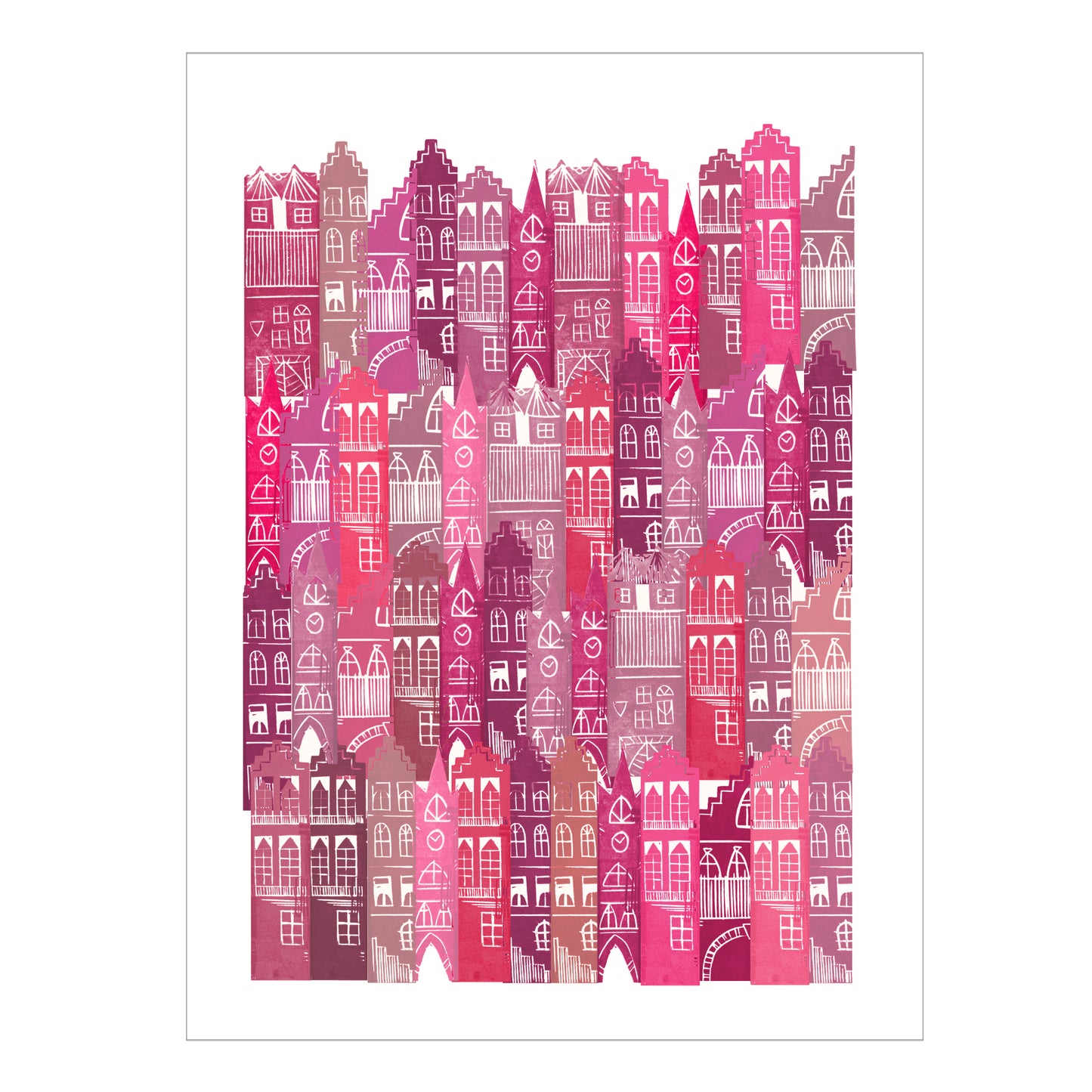 Pink Edinburgh Cityscape Print