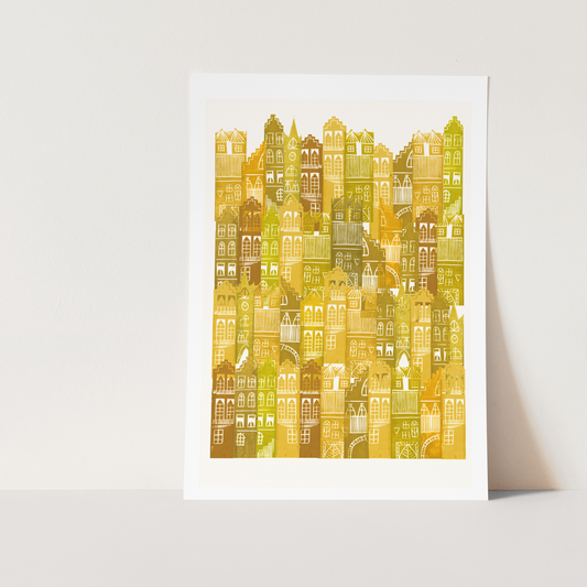 Yellow Edinburgh Cityscape Print