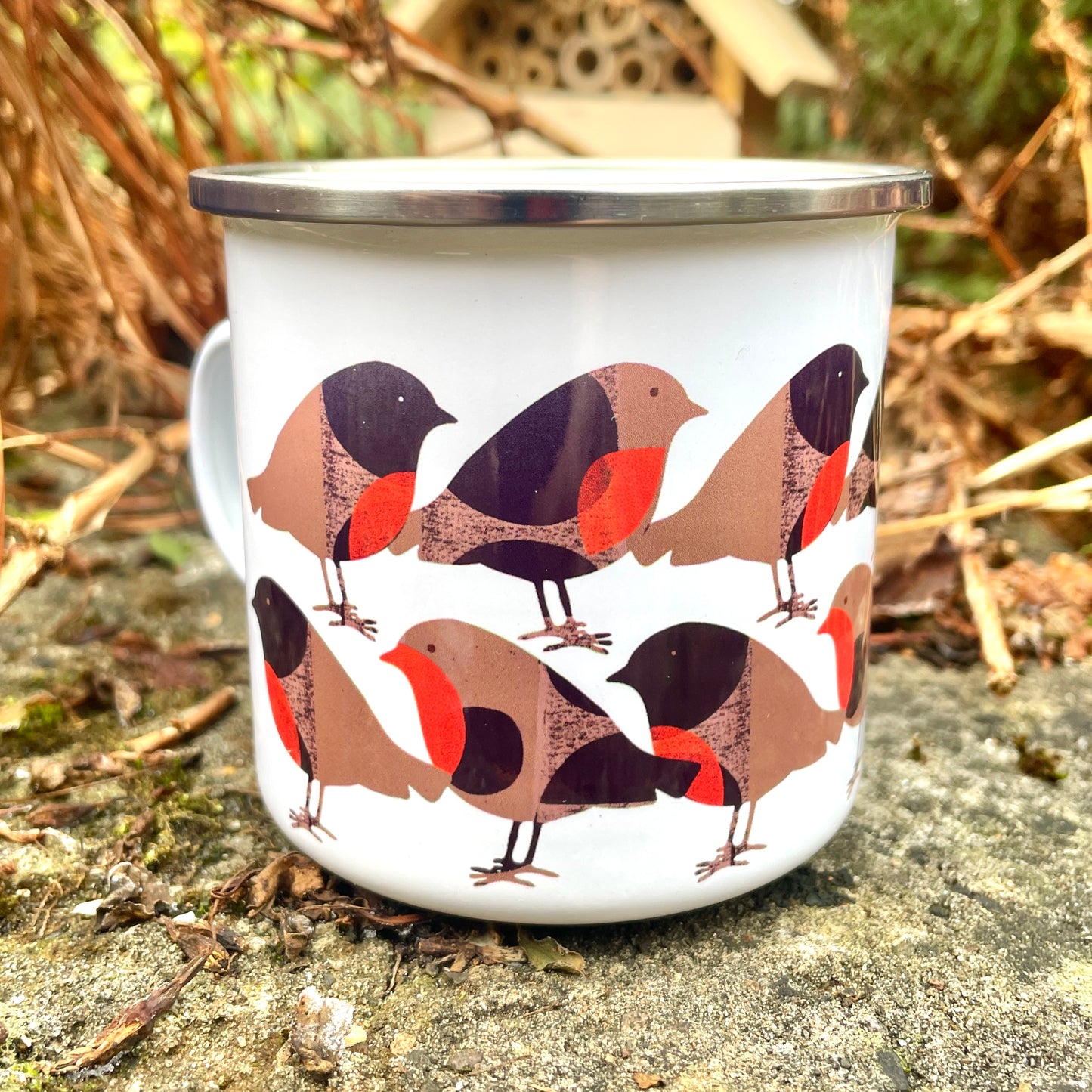 Robins Enamel Mug