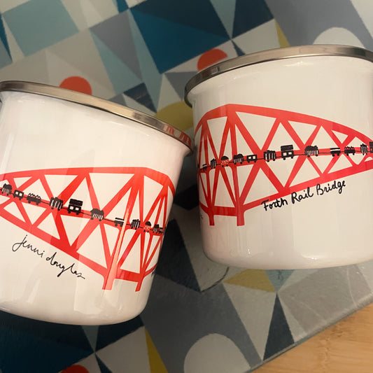 Forth Bridge Enamel Mug