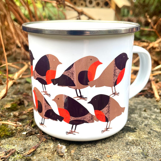 Robins Enamel Mug