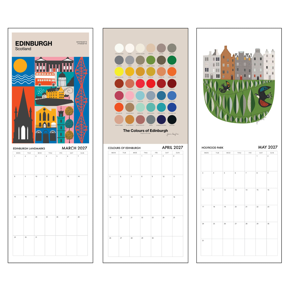 2027 Calendar - Inspired by Edinburgh