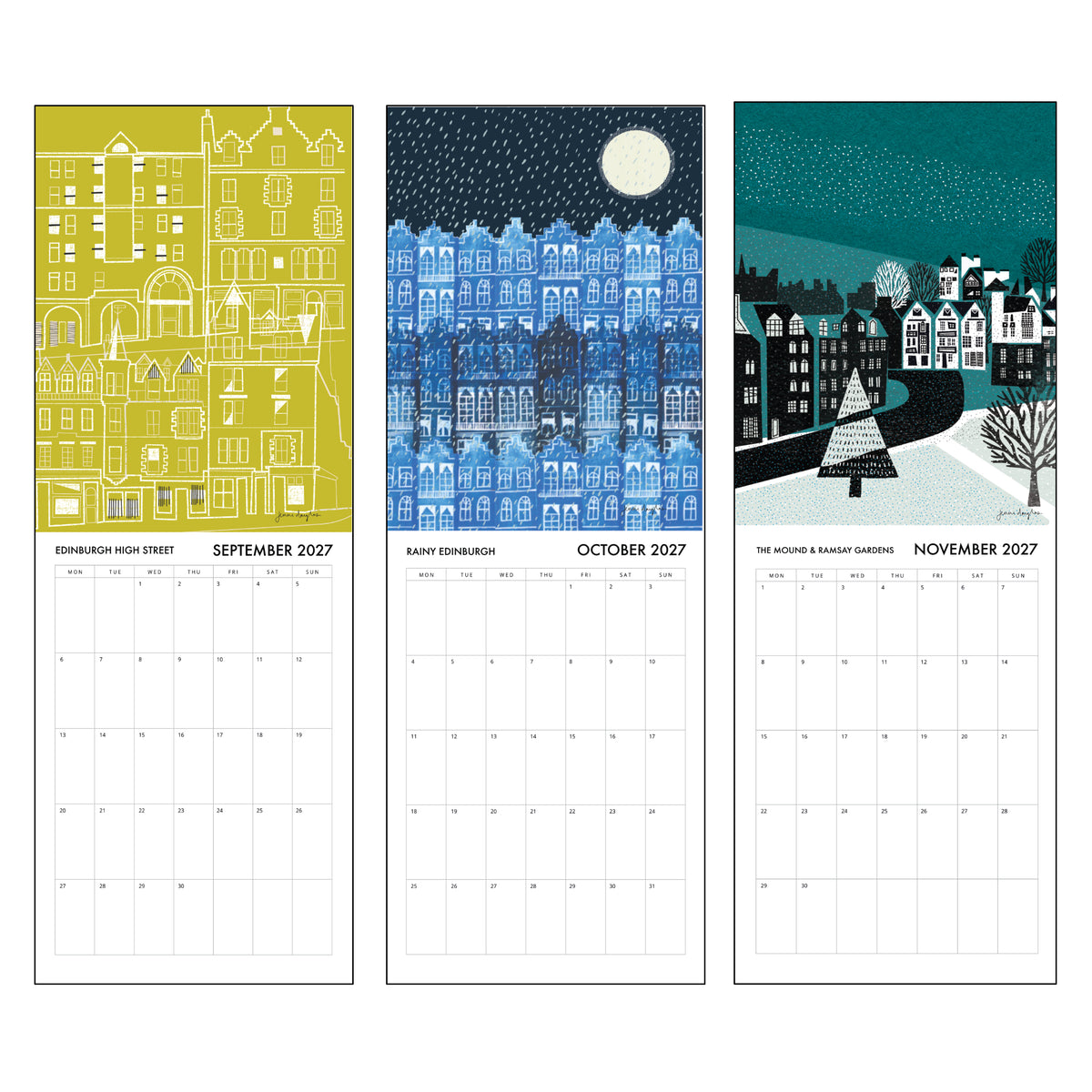 2027 Calendar - Inspired by Edinburgh